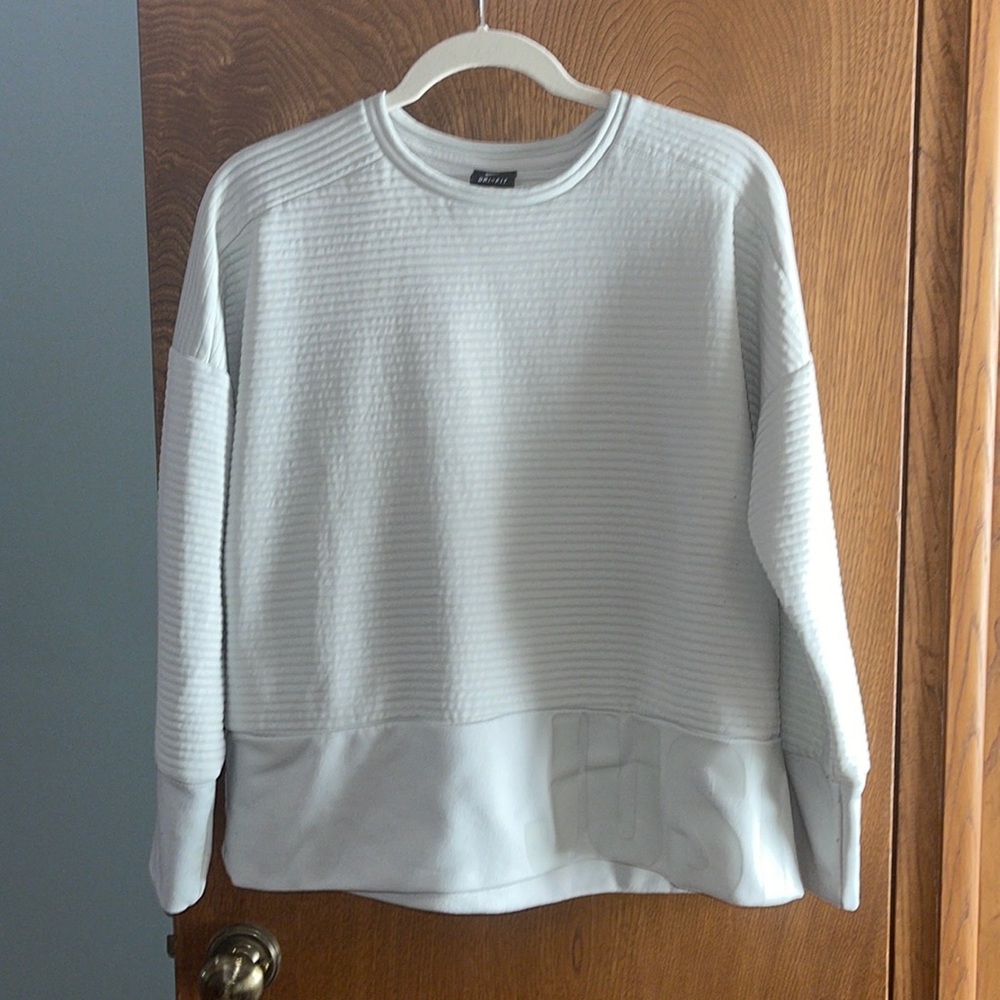 Nike Just Do It Dri Fit Logo Crop Loose Fit Sweatshirt Womens Medium w/ Pockets